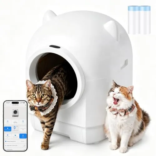 JUMMICO Selbstreinigendes Katzenklo 90L mit App-Steuerung