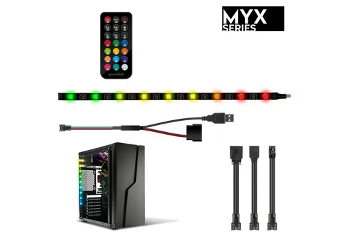 Speedlink LED Dekolicht MYX LED PC Kit Stripe Leiste Gaming PC Gehäuse, Tower Case, beleuchtet, Farbwechsel