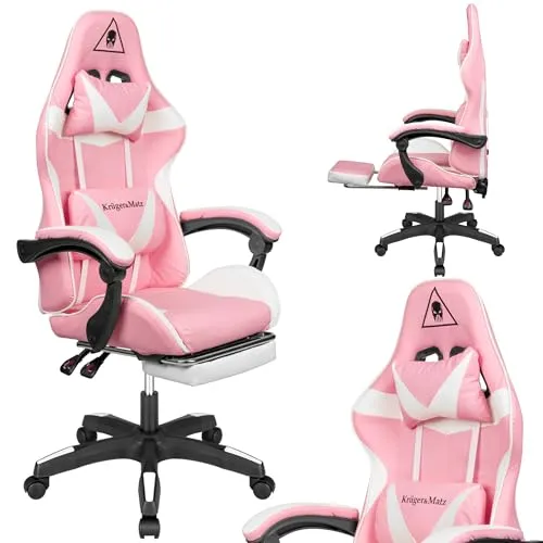 Krüger&Matz Gaming Stuhl GX-150 KM0790-P, Pinka-Weiß