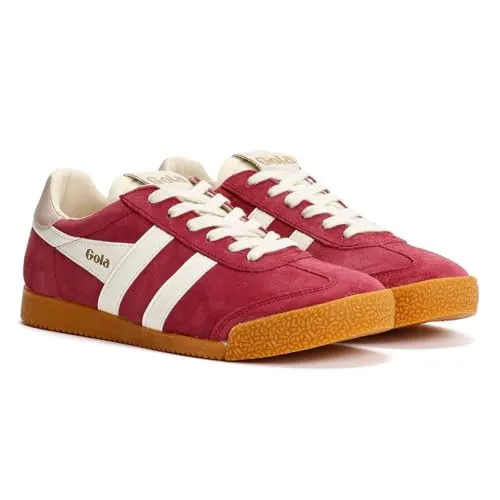 Gola Sneaker Elan 2025 - Damen Sneaker in kirschrot/weiß/rosa, Größe 39 (US 8) - Sneaker mit traditionellem Design und modernem Look, perfekte Kombination aus Vintage-Gummisohle und auffälligen Farben für einen stilvollen Auftritt.