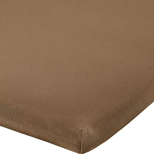 Erwin Müller Topper-Spannbettlaken Freising - Elasthan-Jersey-Stretch, braun 90x190 cm - Spannbetttücher in hautfreundlicher Baumwollqualität für besten Schlafkomfort. Das dehnbare Material mit Rundumgummi sorgt für eine perfekte Passform und ist bügelfrei sowie antipilling behandelt.