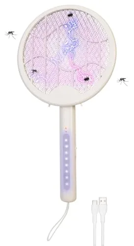 infactory Fliegenklatsche mit USB: 2in1-Akku-Insektenvernichter & Fliegenklatsche mit UV-LEDs, klappbar (elektrisch, Moskito Killer Insektenvernichter, Elektrische)