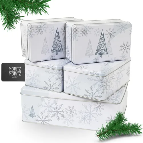 Moritz & Moritz Keksdose Metall Weihnachten, 5er Set für Plätzchen