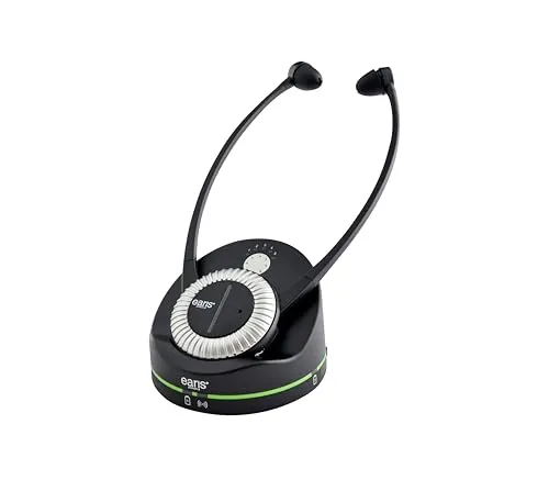 HUMANTECHNIK earis Premium set - Funk-Kopfhörer mit 9 Std. Akkulaufzeit, ideal für kabelloses Hören und vielseitige Anschlussmöglichkeiten