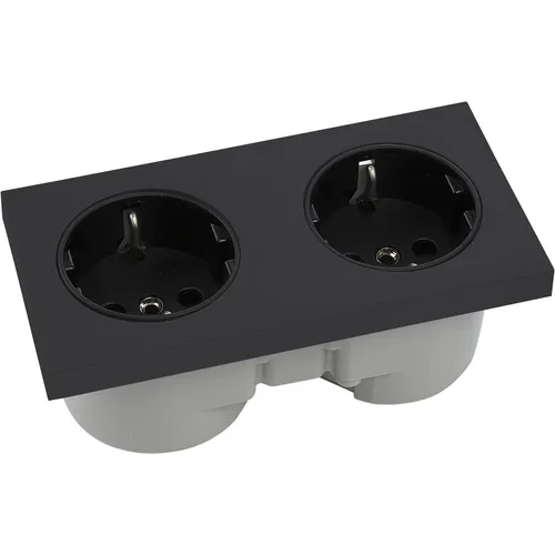 Berker Doppelsteckdose Integro Pure schwarz in schwarz von Berker
