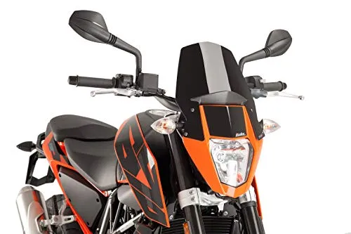 Puig 6009N Windschutzscheibe Cockpitverkleidung für KTM 690 Duke/R 2012-2014, Schwarz, Medium