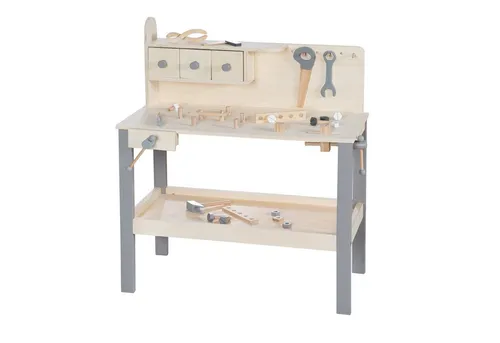 Roba große Holzwerkbank mit Werkzeug & Zubehör - Kunststoffspielzeug für kreative Kinder! Diese kindgerechte Werkbank fördert Motorik und Kreativität mit umfangreichem Zubehör und sicherem, schadstoffgeprüften Material.