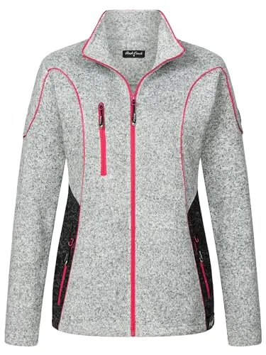 Rock Creek Damen Fleecejacke D-499 Grau 3XL - Outdoor Fleecejacke für Damen, stilvolles Design mit Stehkragen und praktischen Seitentaschen, ideal für Abenteuer und Alltag.