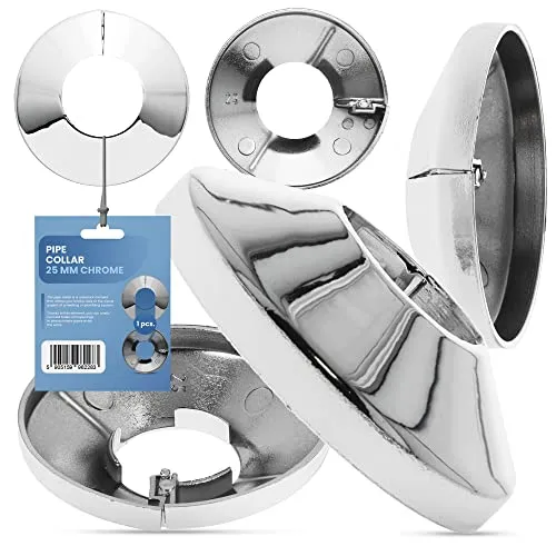 Einzelrosette für Heizungsrohre Einzel Heizungsrohr 25 mm Chrom Rosette Verschiedene einzeln für Rohre Abdeckrosette Rohrmanschetten Heizkörperrosetten Rohrschelle