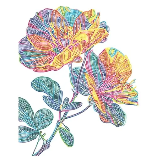 DIAMOND DOTZ - Diamond Painting Neon Blumen - Basteln: Kreatives Diamond Painting Set mit leuchtenden Neon Blumen für stundenlangen Spaß und Entspannung.