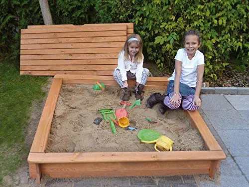 Promadino Sandkasten Tessa 120 mit Vollabdeckung - Sandkasten mit Vollabdeckung, ideal für sicheres Spielen und Schutz vor Schmutz. Robuste tauchimprägnierte Holzverarbeitung für langlebigen Spaß im Freien.