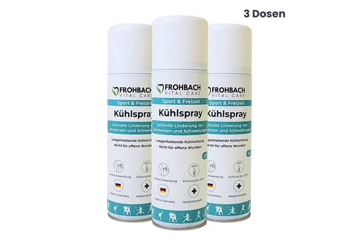 Frohbach Kühlpad Frohbach - Kühlspray zur schnellen Linderung von Schmerzen, 3-tlg.
