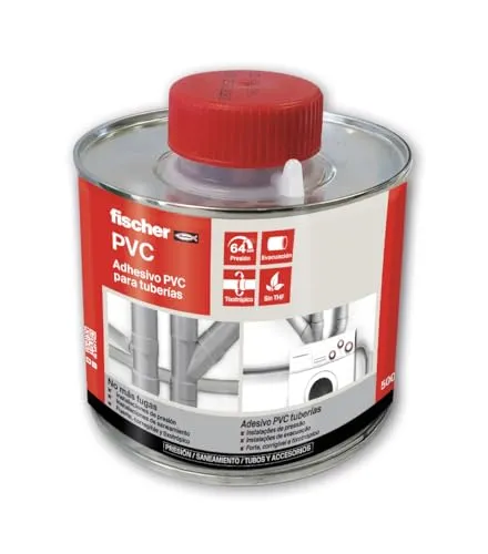 fischer PVC-Kleber (Dose 250 ml) farblos, Profi-Anlagen, Hart-PVC-Rohre für Sanierungen, Bewässerungssysteme, Wasser- und Flüssigkeitsversorgung, einfache Anwendung