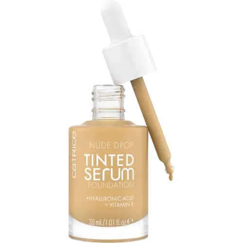 Catrice Nude Drop Tinted Serum Foundation, Nr. 038W, Nude, langanhaltend, mattierend, natürlich, für sensible Haut, vegan, ölfrei, ohne Parfüm, ohne Alkohol, 1er Pack (30ml)