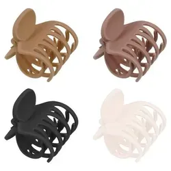 Auidy_6TXD Mittelgroße Klauen-Haarspangen Set (4 Stück) - Praktisches Set mit 4 Haarspangen in Schwarz, Weiß, Kaffee und Braun. Ideal für alle Haartypen, bietet starken Halt und stilvolle Optionen für jede Gelegenheit.