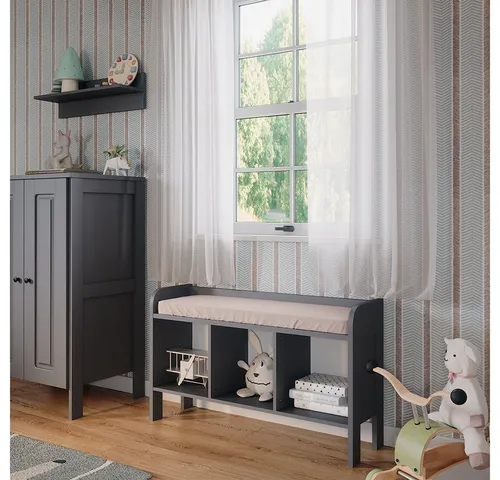 VitaliSpa® Sitzbank Ajaton, Grau, 107.2 x 63.8 cm - Sitzbank und Aufbewahrung in einem! Die robuste Ajaton Sitzbank bietet Platz für Bücher und Spielzeug und ergänzt perfekt die Ajaton Möbelserie.