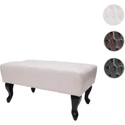 Elegante Ottomane Chesterfield, Kunstleder Sitzhocker - Stilvoller Hocker im Barock-Stil mit Rautenmuster und Nietenbesatz, wasserabweisend und maximal belastbar bis 125 kg. Perfekt für Wohnzimmer und Foyers!