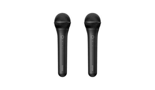 Epson Lifestudio ELPKM01 Karaoke-Mikrofonpaar - Beamer Halterungen: Kabelloses Mikrofon-Set für Lifestudio Projektoren, mit professionellem Klang und bis zu 15 Stunden Batterielaufzeit für unvergessliche Karaoke-Abende.