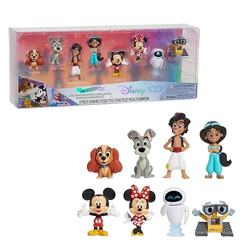 Disney Just Play Collection 100 Years of Love Celebration Collection Limited Edition, 8-teiliges Spielfiguren-Set für Kinder ab 3 Jahren