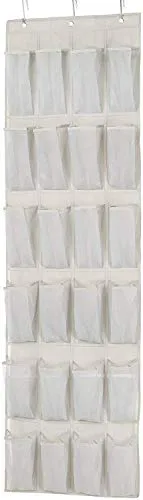 Amazon Basics Organizer über der Tür für Schuhe, Medium, 24 Paar, Beige/Hellgrau