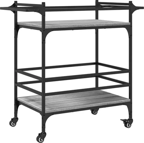 vidaXL Küchenwagen Grau Sonoma