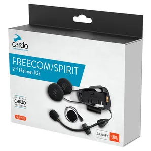 Cardo Freecom/Spirit Audiokit mit JBL - Original - Motorrad-Headsets für Zweithelm, ausgestattet mit 40-mm-JBL-Lautsprechern für erstklassigen Klang und flexiblem Mikrofon für optimale Kommunikation.