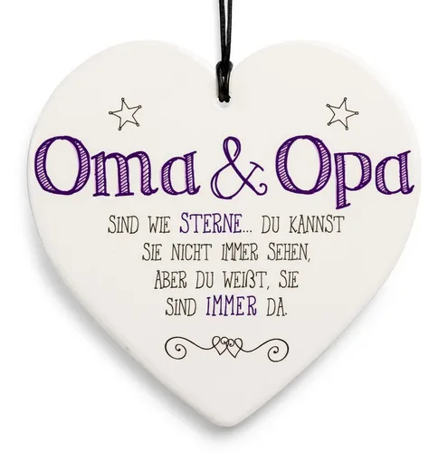 SIKORA Dekoobjekt Geschenk Herz aus weißem Steingut mit liebevollen Botschaften