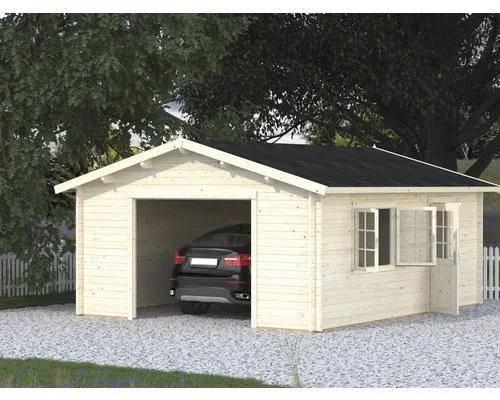 Einzelgarage Palmako Roger 23,9 m² - Robuste Holzgarage ohne Tor - Gartenhäuser, Geräteschuppen & Carports - Satteldach und hochwertiges Holzmaterial für eine langlebige und stilvolle Aufbewahrungslösung.