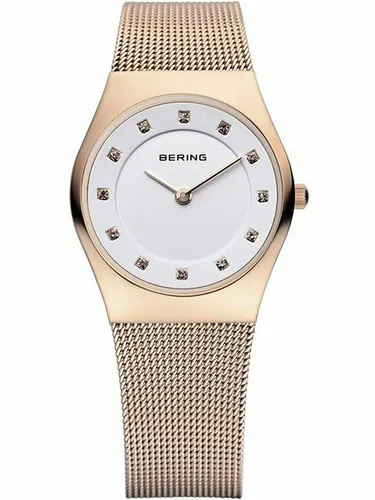 Bering Damenuhr Classic 11927-366-1 - Elegante Armbanduhr mit rosegoldfarbenem Edelstahlgehäuse, Zifferblatt mit Swarovski-Steinen und kratzfestem Saphirglas. Ideal für stilbewusste Damen.