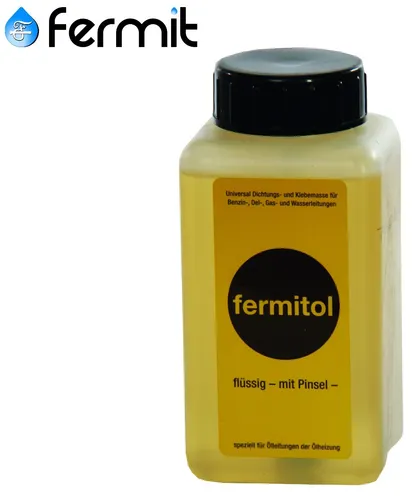 Fermit Dichtungsmittel Fermitol flüssig - 125g Flasche - Fugenabdichtungen: Universelles Kunstharz-Dichtungsmittel, beständig gegen Öl und Benzin, ideal für sofortige Abdichtung mit integriertem Pinsel für einfache Anwendung.