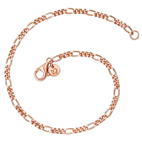 GLANZSTÜCKE MÜNCHEN Damen Armband 925/- Sterling Silber rosévergoldet - Armbänder für Damen, hochwertig aus rosévergoldetem Sterlingsilber, mit einzigartigem Figaro-Design und zwei Längen für optimalen Tragekomfort – ideal als Geschenk in attraktiver Schmuckbox.
