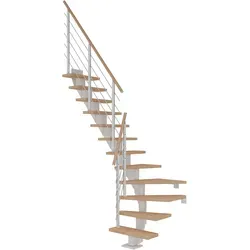 Dolle Mittelholmtreppe Frankfurt Eiche Weiß GH bis 279 cm in weiß von DOLLE