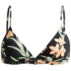Roxy Women's Print Beach Classics Fixed Tri Bikini-Top Gr XL schwarz - Bikinioberteil aus recyceltem Polyester mit verstellbaren Trägern, ideal für Schwimmen; Farbe: Schwarz, Größe: XL – nachhaltig und stylish für den Strand!