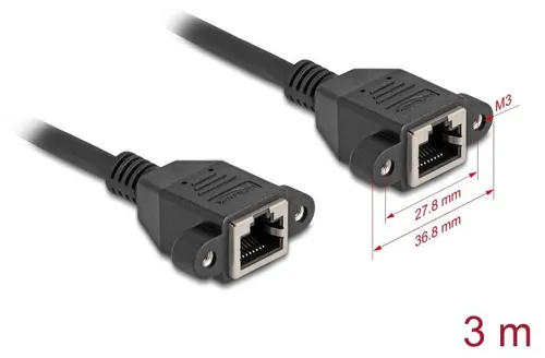 DeLOCK 90786, 3 m, Cat6a, S/FTP (S-STP), RJ-45, RJ-45, Schwarz