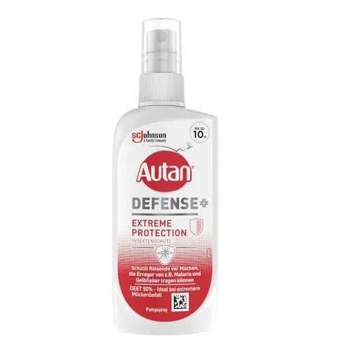 Autan Defense Extreme Protection Pumpspray, Insektenschutz mit 50 Prozent DEET, gut für Reisen in Gebiete mit extremem Mückenbefall, Travel Essentials, 1er Pack (1 x 100ml)