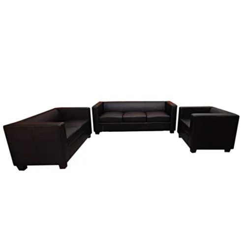 Mendler 3-2-1 Sofagarnitur Lille - Komfortables Loungesofa in Schwarz - Sofas & Couches, moderne Sofagarnitur mit bequemer Polsterung und stabiler Rahmenbauweise für höchsten Komfort und Stil.