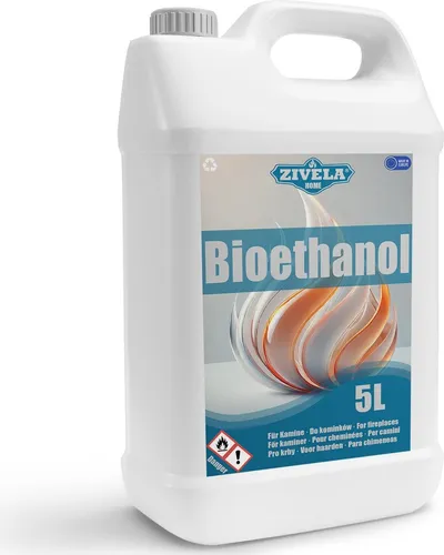 5L Bioethanol 96,6% |Alkohol 96,6% | Bioethanol für Kamin, Tischkamin, Bioethanol Kamin | Bioethanol Geruchlos | Saubere Verbrennung, ohne Rauch, lebendige und stabile Flamme