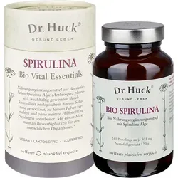 Dr. Huck® SpirulinaKapseln Vegan - Nahrungsergänzungsmittel mit 240 veganen Presslingen aus hochwertiger Spirulina Alge, reich an Aminosäuren und Antioxidantien für ein starkes Immunsystem und gesunde Blutgefäße.
