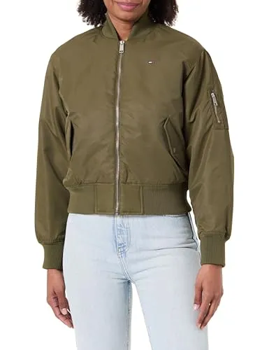 Tommy Jeans Damen TJW ESSENTIAL BOMBER JACKET DW0DW22046 - Stilvolle Bomberjacke in Tundra Olive, Größe XS - Modische Bomberjacke von Tommy Jeans, ideal für den Alltag. Hochwertige Verarbeitung und modernes Design für einen trendigen Look.