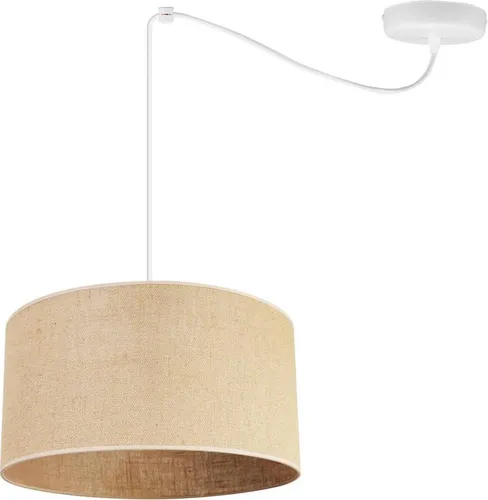 Juta Spider Hängelampe - Hängeleuchte in Spinnenform – Spinne Lampe mit 1 Kopf - Pendelleuchte aus Metall und Jute - 35cm - Weißes Kabel