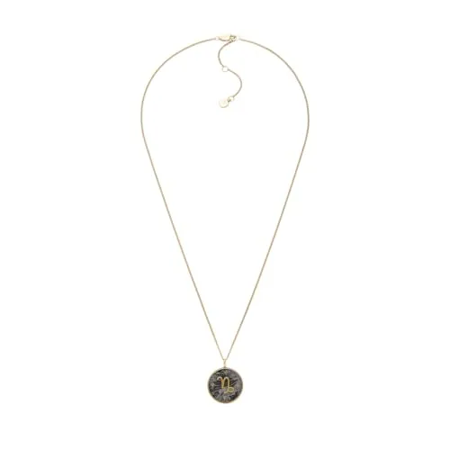 Fossil Damen-Edelstahl Halskette, Metallic Schwarz - Ketten für Damen, aus hochwertigem Edelstahl mit Karabinerverschluss für sicheren Halt und stilvolles Design.