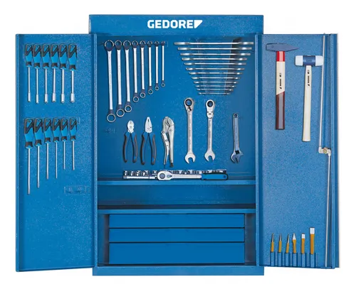 Gedore Werkzeugsortiment Universal 100tlg. + Schrank - 6613250 - Vielseitiger Werkzeugsatz mit 100 Teilen, ideal für Profis und Heimwerker, inklusive praktischem Schrank zur übersichtlichen Aufbewahrung.