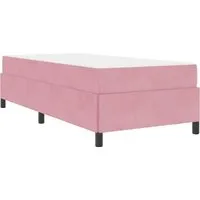 vidaXL Bettrahmen mit Matratze Rosa 100 x 200 cm - Modernes Bettrahmen-Set mit stabiler Matratze für erholsame Nächte. Minimalistisches Design, das in jedes Schlafzimmer passt und Funktionalität mit Stil vereint.