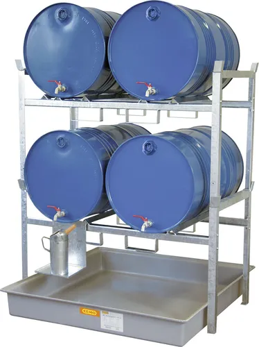 Produktbild Cemo Fassregal Ölregal mit Fassauflage für 4x200l Fässer