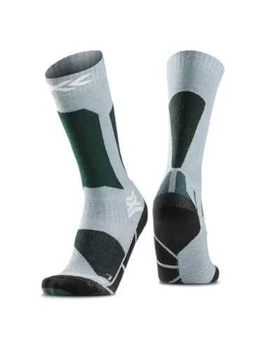 X-Socks Ski Discover OTC Junior - Kinder-Hochleistungs-Skisocken für verbesserten Komfort, optimale Leistung und Langlebigkeit auf der Piste für junge Skifahrer - Salbeigrün/Englischer Rasen, 35-38