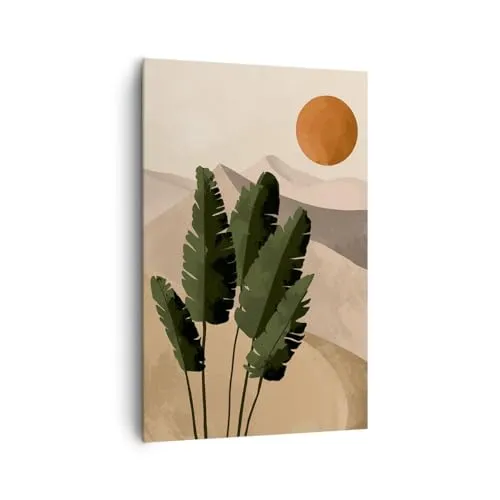 ARTTOR Bilder auf Leinwand 80x120 cm Wandbild Botanik Blumen