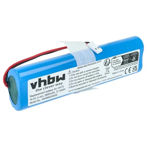 vhbw Akku kompatibel mit Zaco V3, V40, V5s Pro, V5x Staubsauger Home Cleaner Heimroboter (2600mAh, 14,4V, Li-Ion)