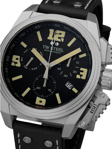 TW Steel Canteen Chronograph TW1111 Herrenuhr 46mm - Armbanduhren mit 10 ATM Wasserdichtigkeit und sportlichem Design. Ideal für den aktiven Herren, der Stil und Funktionalität schätzt.