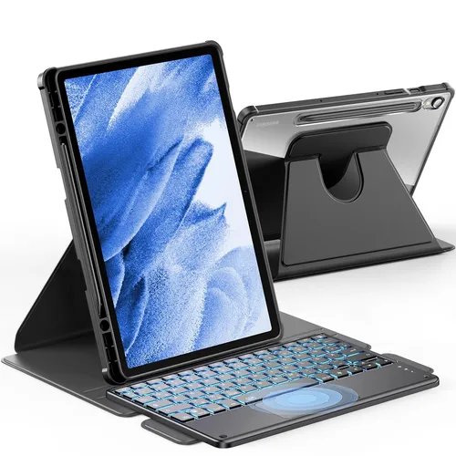 Hülle mit Tastatur für Samsung Galaxy Tab S10/S9 FE/S9, hochpräzises Touchpad...