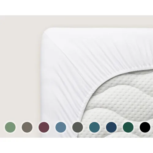 schlafgut »Casual« Bio-Spannbettlaken M, 536 Blue Light - Spannbetttücher aus Bio-Baumwolle, atmungsaktiv und besonders hautfreundlich für erholsamen Schlaf.